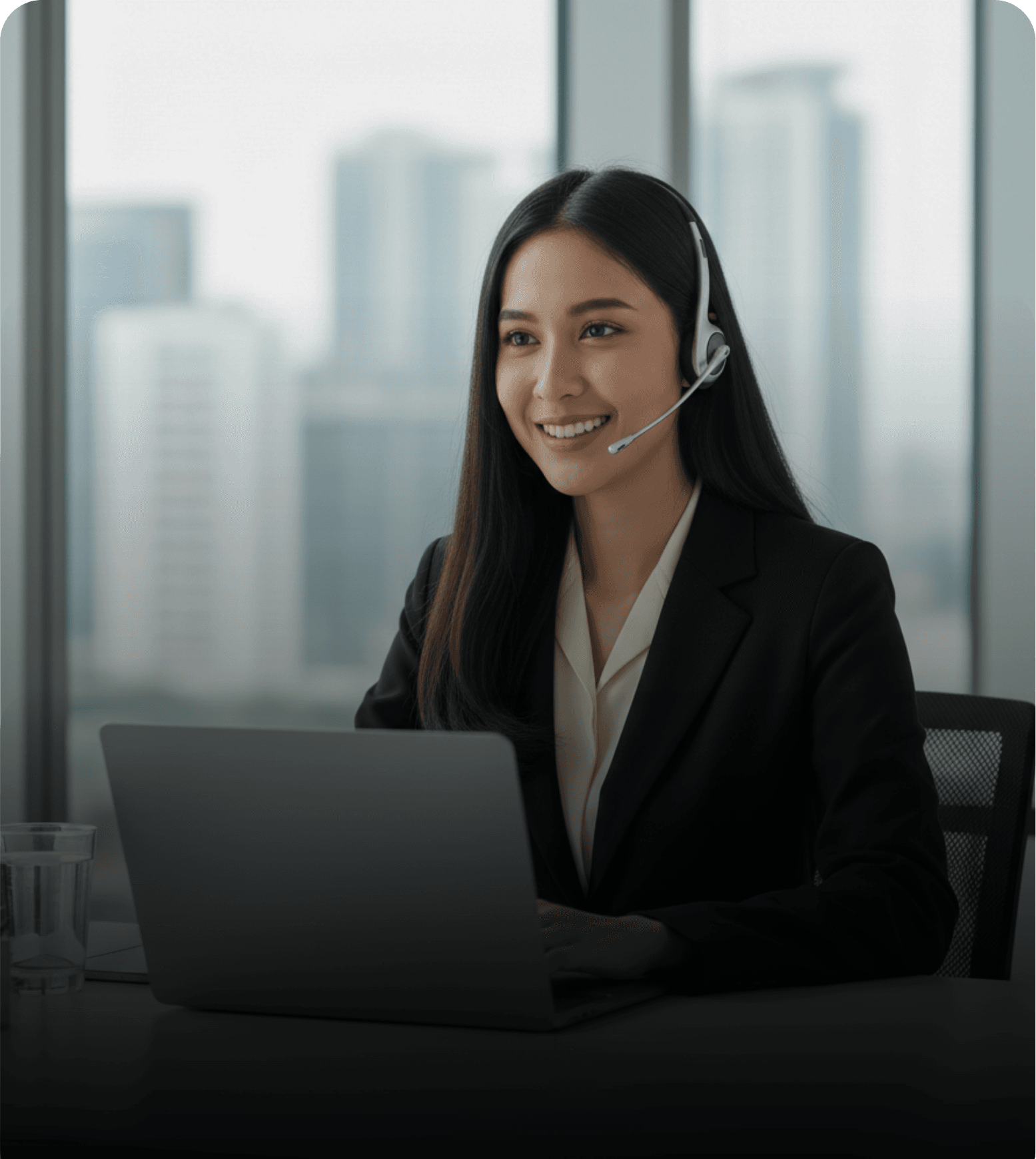 MEA strategist on a discovery call wearing a headset